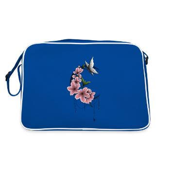 Fleurs de cerisier au clair de lune - Sac Retro - bleu/blanc - Dos