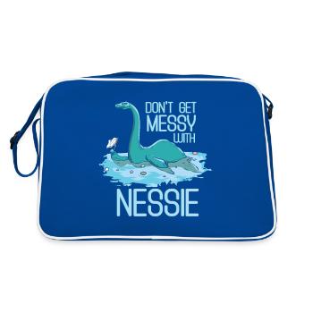 Nessie - Don't Get Messie With Nessie - Scotland - Retro Bag - blue/white - Back