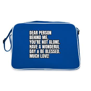 Kindness Words - You Are Wonderul - Love - Person - Retro Bag - blue/white - Back