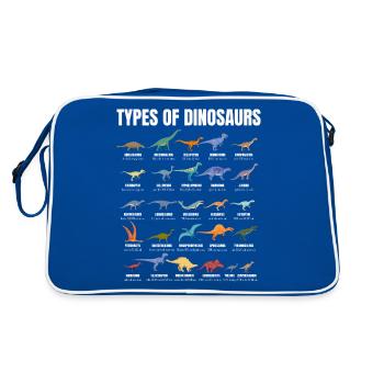 Types Of Dinosaurs Dino Identification - Cute - Retro Bag - blue/white - Back
