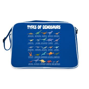 Types Of Dinosaurs Dino Identification - Cute - Retro Bag - blue/white - Back