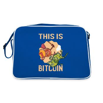 Bitcoin BTC Crypto HODL Trader Blockchain Digital - Sac Retro - bleu/blanc - Dos