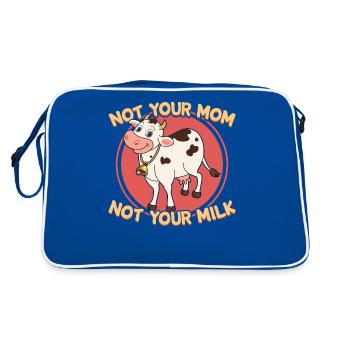 Vegan - Not Your Mom Not Your Milk - Vegetarian - Retro Tasche - Blau/Weiß - Hinten