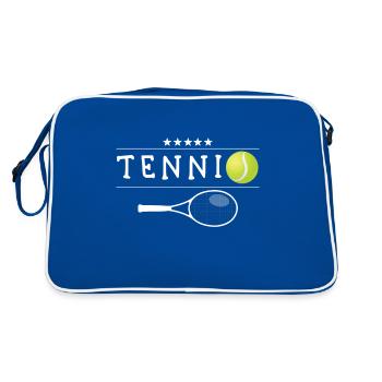 Funny Tennis Player Tennis Coach Racket Tennis - Sac Retro - bleu/blanc - Dos