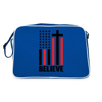 Dieu jésus confirmation acolyte religion foi - Sac Retro - bleu/blanc - Dos