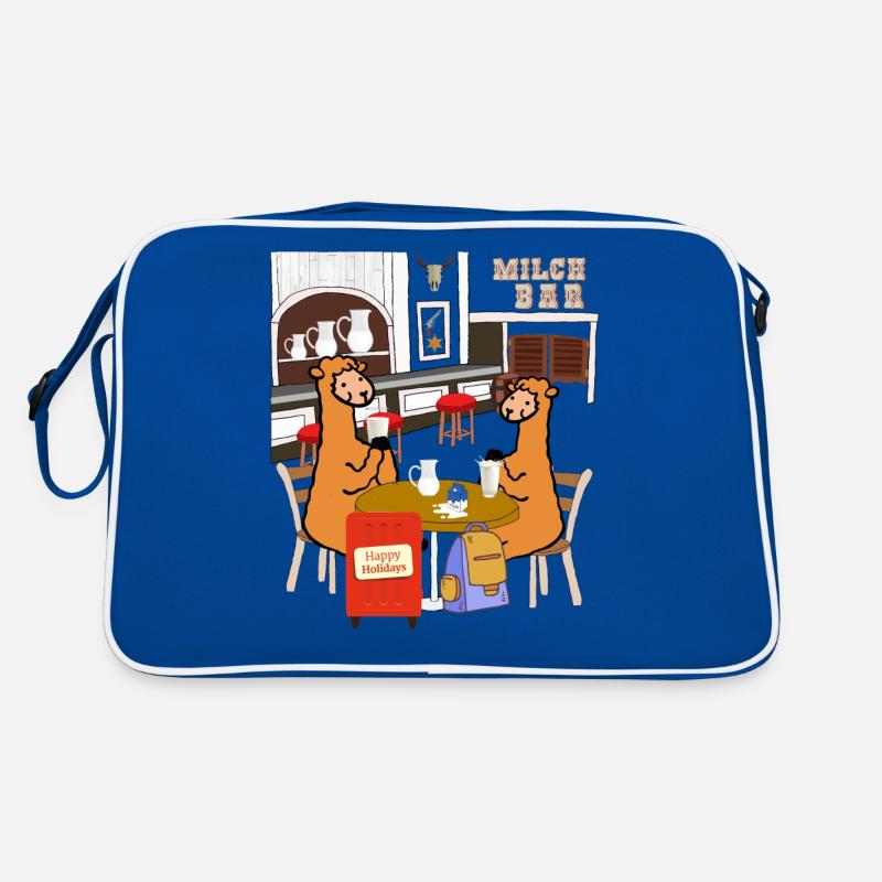 Milchbar Alpaka - Retro Tasche - Blau/Weiß
