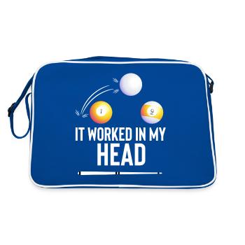 Lustiges Billard Billardspieler Tischspiel - Retro Tasche - Blau/Weiß - Hinten