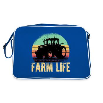 Tracteurs drôles camionneur ranch ranch trucker - Sac Retro - bleu/blanc - Dos