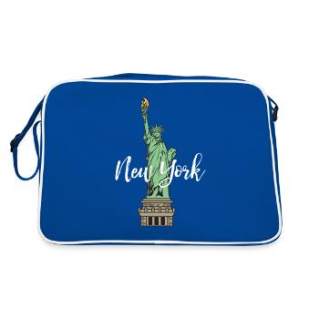 Tourist - Statue of Liberty Iconic - New York - Retro Tasche - Blau/Weiß - Hinten