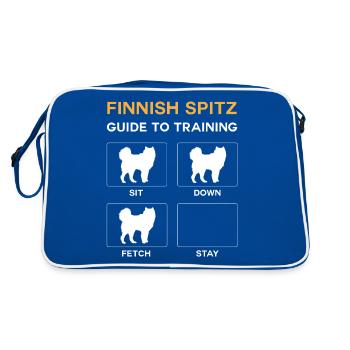 Finnish Spitz Guide To Training - Retro Tasche - Blau/Weiß - Hinten