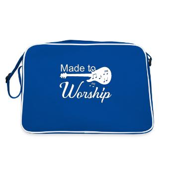 Christian Design Made to Worship - Retro Bag - blue/white - Back