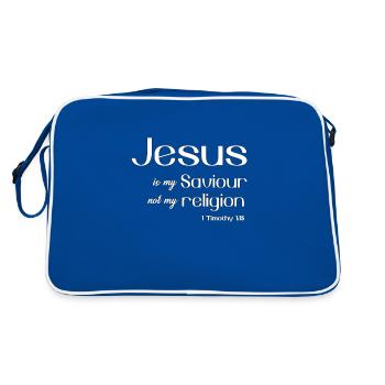 Dessein chrétien Jésus est mon Sauveur, pas mon - Sac Retro - bleu/blanc - Dos