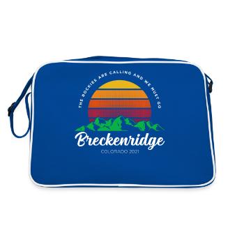 Rockies nennen Colorado Familienurlaub 2021 - Retro Tasche - Blau/Weiß - Hinten