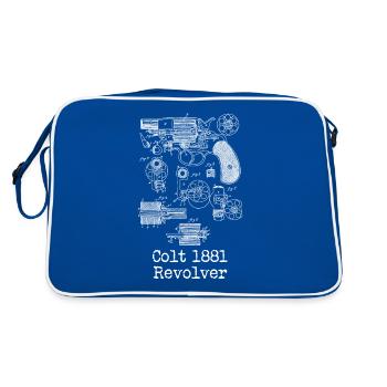 1881 Blueprint Patent Revolver Handgun - Retro Bag - blue/white - Back