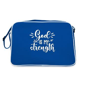 Christian Design God is my Strength - Retro Bag - blue/white - Back