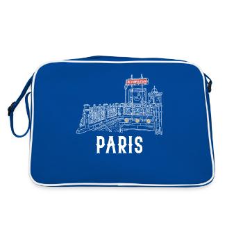 Paris metro French design - Retro Tasche - Blau/Weiß - Hinten