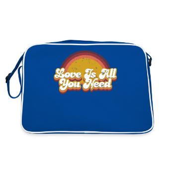 Love is All You Need - Retro Tasche - Blau/Weiß - Hinten