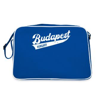 Budapest,Hungary - Sac Retro - bleu/blanc - Dos