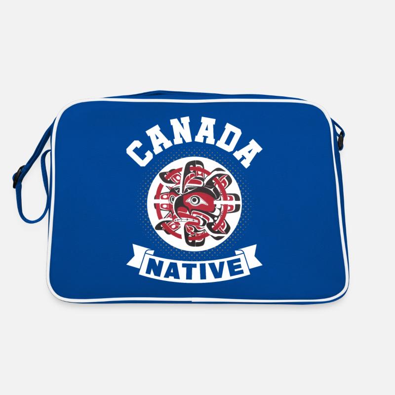 Canada Haida Natives "Red Eagle" - Retro Tasche - Blau/Weiß