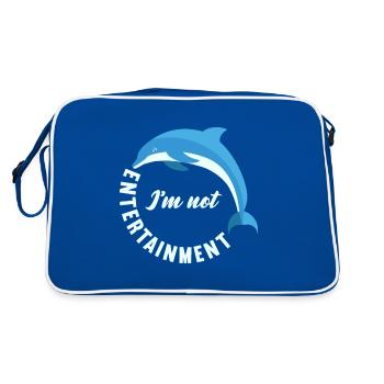 Je ne suis pas un divertissement Droits d’animaux - Sac Retro - bleu/blanc - Dos