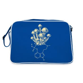 Pilz Enthogen Psilocybin - Retro Tasche - Blau/Weiß - Hinten