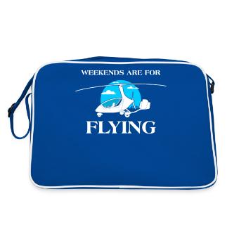 Weekends Are For Flying Aviation Enthusiast - Retro Bag - blue/white - Back
