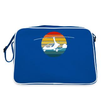 Aviation Enthusiasts Retro Sunset Gyrocopter - Retro Bag - blue/white - Back
