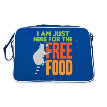 Lustiger Waschbär Lebensmittel Scavenger Wildlife - Retro Tasche - Blau/Weiß - Hinten