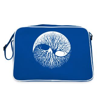 Qigong Qi Gong Tai Chi Chigong - Retro Tasche - Blau/Weiß - Hinten