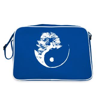 Qigong Qi Gong Tai Chi Chigong - Retro Tasche - Blau/Weiß - Hinten