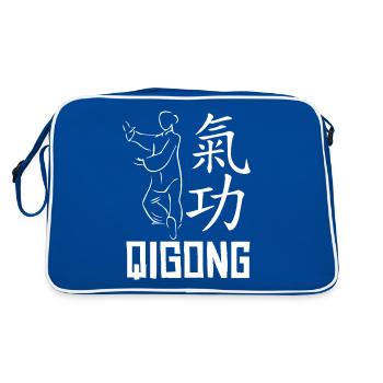 Qigong Qi Gong Tai Chi Chigong - Retro Tasche - Blau/Weiß - Hinten