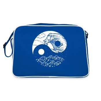 Qigong Qi Gong Tai Chi Chigong - Retro Tasche - Blau/Weiß - Hinten