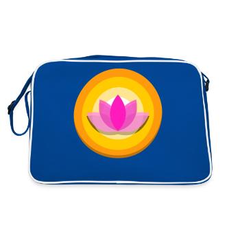 Qigong Qi Gong Tai Chi Chigong - Retro Tasche - Blau/Weiß - Hinten