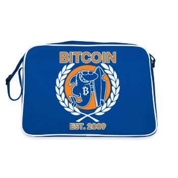 Hai mit Bitcoin seit 2009 - Retro Tasche - Blau/Weiß - Hinten