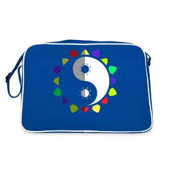 Qigong Qi Gong Tai Chi Chigong - Retro Tasche - Blau/Weiß - Hinten