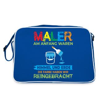Maler und Lackierer Malermeister - Retro Tasche - Blau/Weiß - Hinten