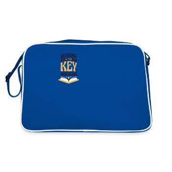 Lesen Ist Der Schlüssel Zum Erfolg Leader & - Retro Tasche - Blau/Weiß - Hinten