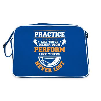 Practice Like You've Never Won For A Basketball - Retro Bag - blue/white - Back