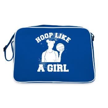 Hoop comme une fille pour un joueur de basket-ball - Sac Retro - bleu/blanc - Dos