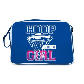 Hoop comme une fille pour un joueur de basket-ball - Sac Retro - bleu/blanc - Dos