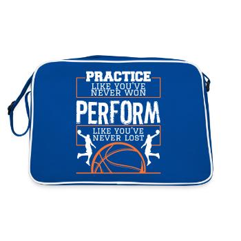 Practice Like You've Never Won For A Basketball - Retro Bag - blue/white - Back