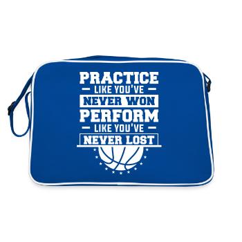 Practice Like You've Never Won For A Basketball - Retro Bag - blue/white - Back