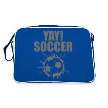 Fußball-Pause - Retro Tasche - Blau/Weiß - Hinten