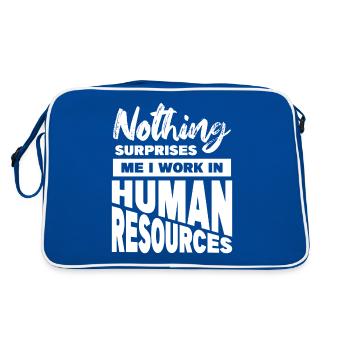 Nothing Surprises Me I Work In Human Resources - Retro Tasche - Blau/Weiß - Hinten
