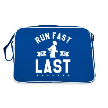 Run Fast Or Be Last Marathon Running Marathoner - Retro Bag - blue/white - Back