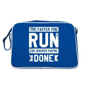 Plus vite vous courez, plus vite vous avez terminé - Sac Retro - bleu/blanc - Dos