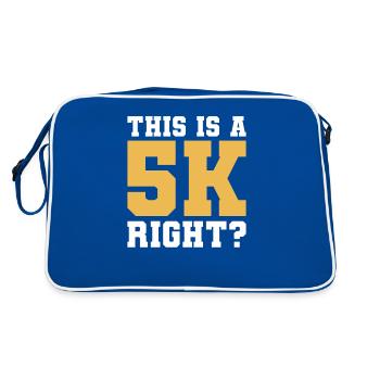 This Is A 5k Right Marathon Running Marathoner - Retro Tasche - Blau/Weiß - Hinten