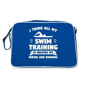 Tout mon entraînement de natation aide mon vélo et - Sac Retro - bleu/blanc - Dos