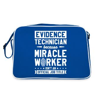 Evidence Technician Miracle Worker Isn't An - Retro Bag - blue/white - Back