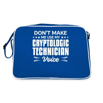 Don't Make Me Use My Cryptologic Technician Voice - Retro Bag - blue/white - Back
